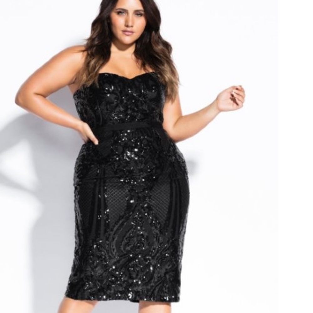 Black sequined dress